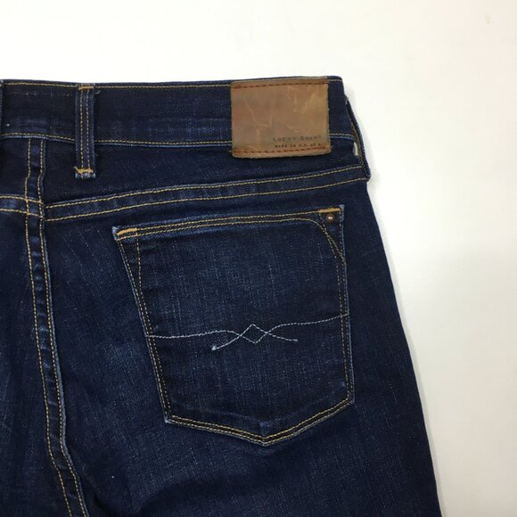 LUCKY BRAND Logo Hardware Charlie Skinny Ankle Dark Wash 5 Pocket Jeans - Picture 10 of 16